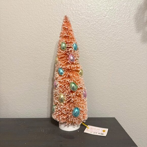 NWT Bella Lux Spring Collection Pink Easter Egg Large Bottle Brush Tree - Picture 1 of 4